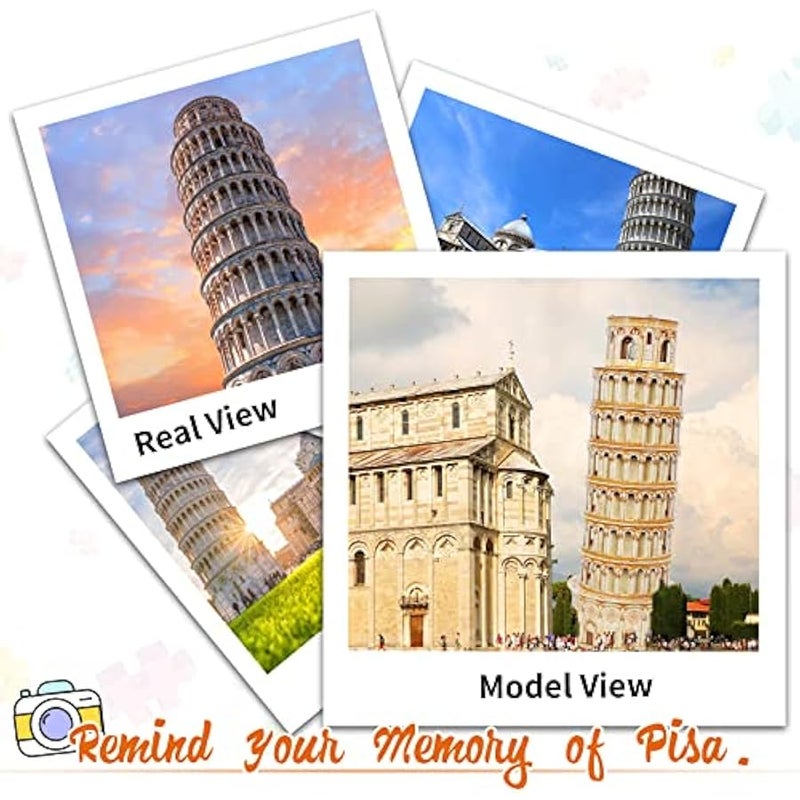 3D Puzzles for Adults & Kids, Exquisite Leaning Tower of Pisa City Large Architecture Building Model Kit, 3D Jigsaw Craft Kits STEM Educational Toys Birthday for Boys Girls Ages 10+ Home Decor, 70 PCS - Image 4